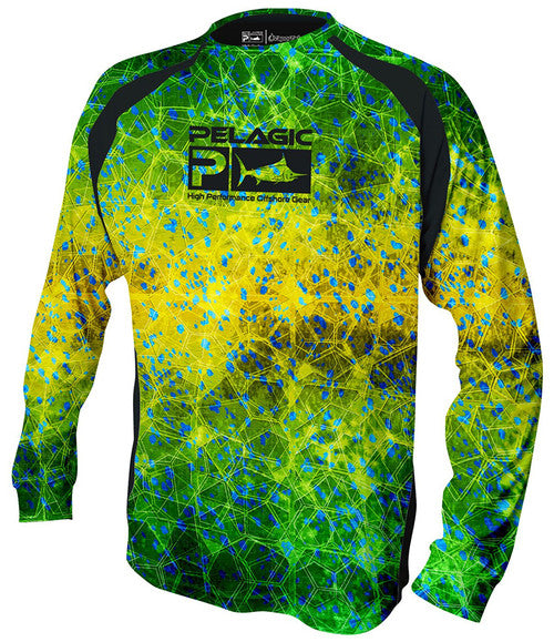 Pelagic Vaportek Long Sleeve Shirt - Dorado Hex Green - M