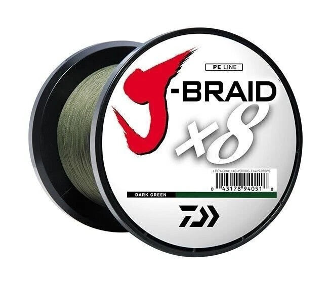 Daiwa JB8U40-3000DG J-Braid x8 8 Strand Braided Line 40lb 3000M Bulk Spool Dark