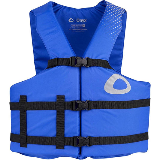 Onyx Comfort General Purpose Life Vest, Adult Universal, Blue.