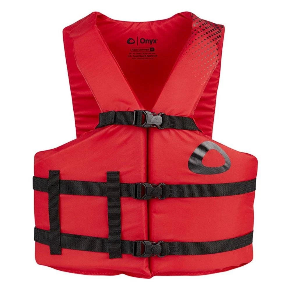 Onyx Comfort General Purpose Life Vest, Adult Universal, Red