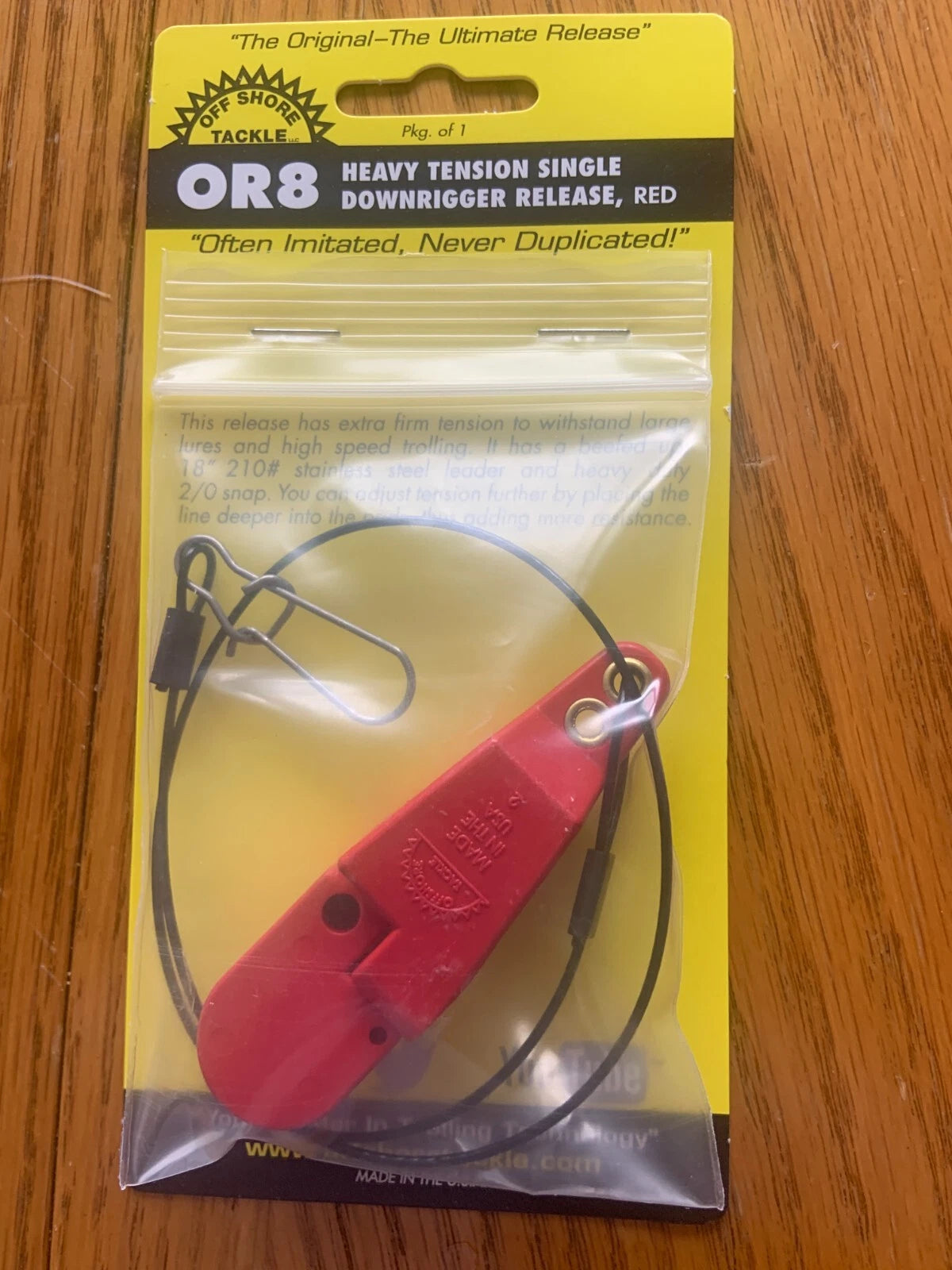 Off Shore Tackle OR-8 Single Downrigger Release Heavy Tension Red OR8