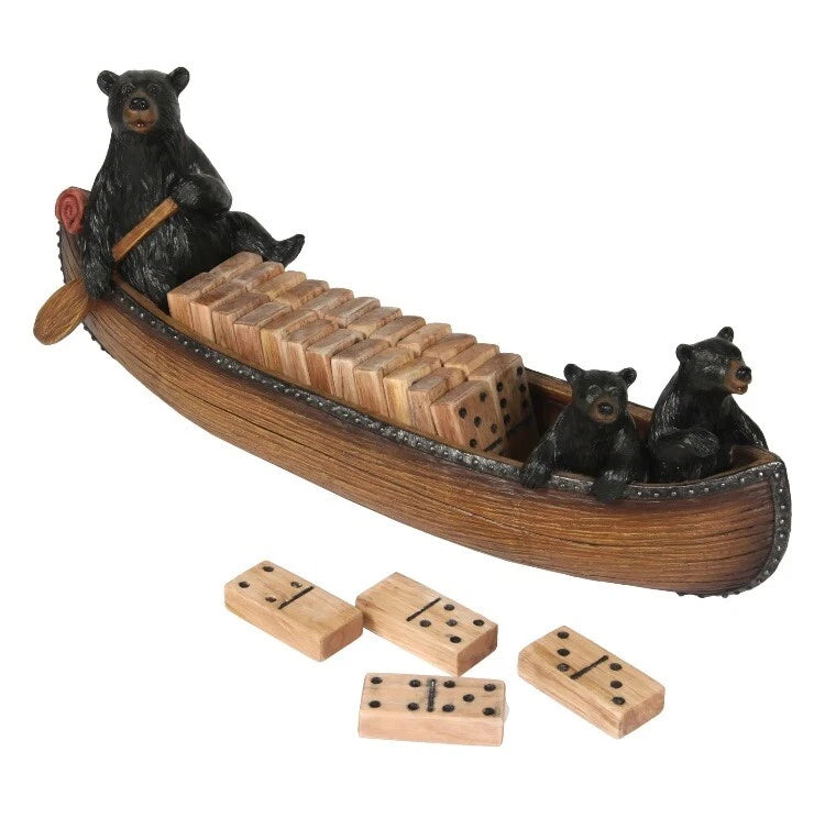 River's Edge Canoe With Bears Domino Set 800