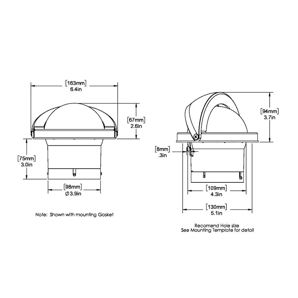 Ritchie SuperSport Flush Mount Compasses , Black 4-1/2" PowerDamp Plus