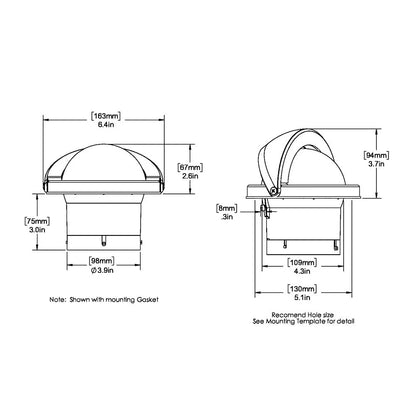 Ritchie SuperSport Flush Mount Compasses , Black 4-1/2" PowerDamp Plus