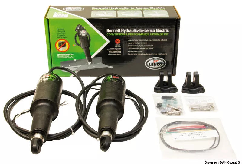 Bennett Hydraulic-to-Lenco Electric Retrofit Kit with Actuators - 12 V