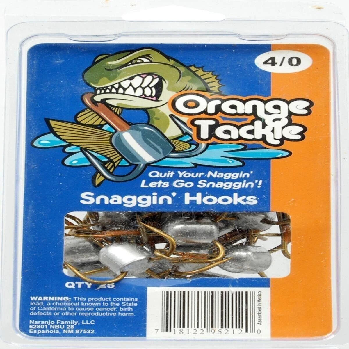 Orange Tackle Weighted Snag Treble Hooks 4/0 25pc