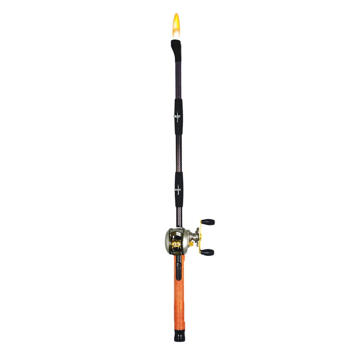 Gibson Rivers Edge Baitcast Rod Reel BBQ Lighter Fishing Rod - Assorted Colors.