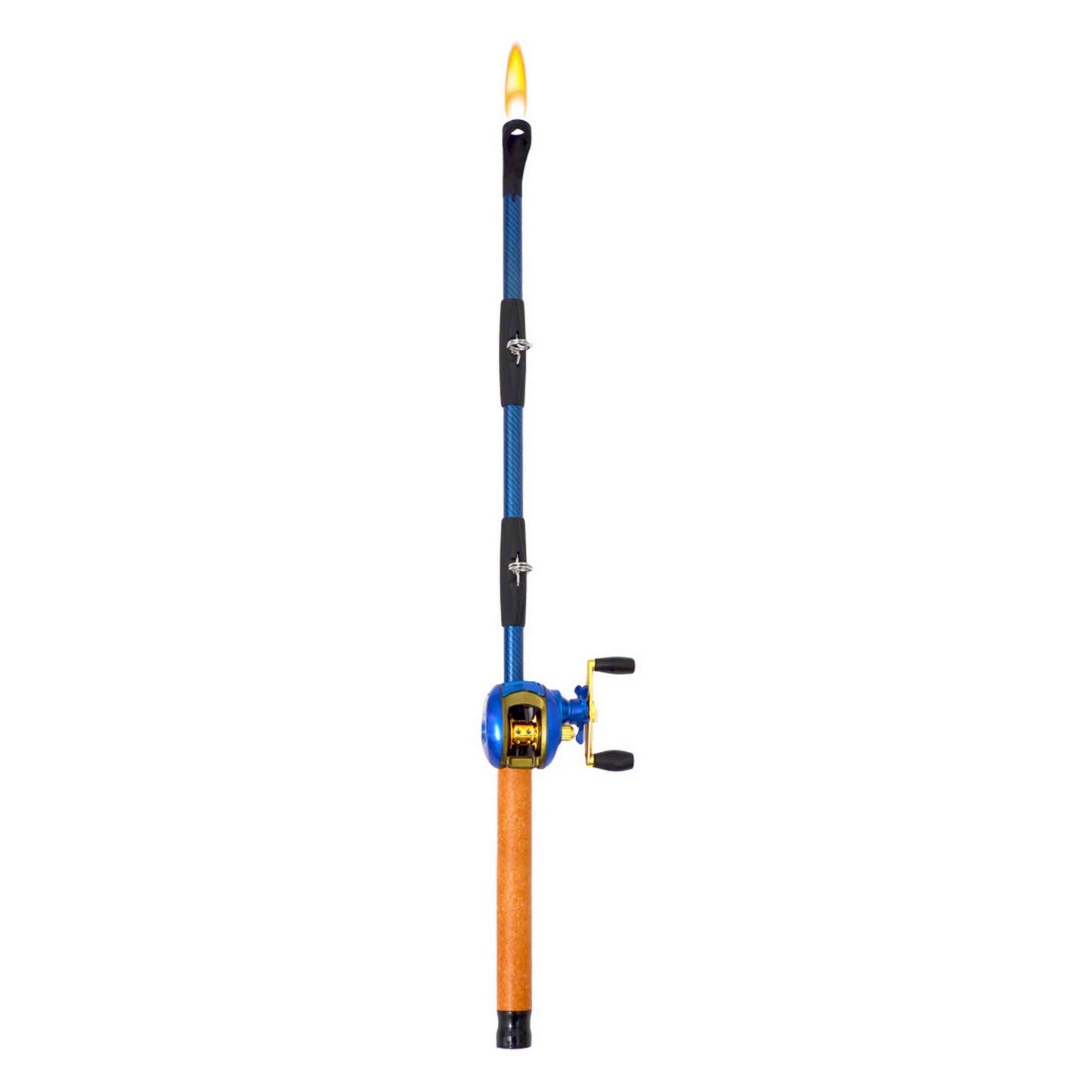 Gibson Rivers Edge Baitcast Rod Reel BBQ Lighter Fishing Rod - Assorted Colors.