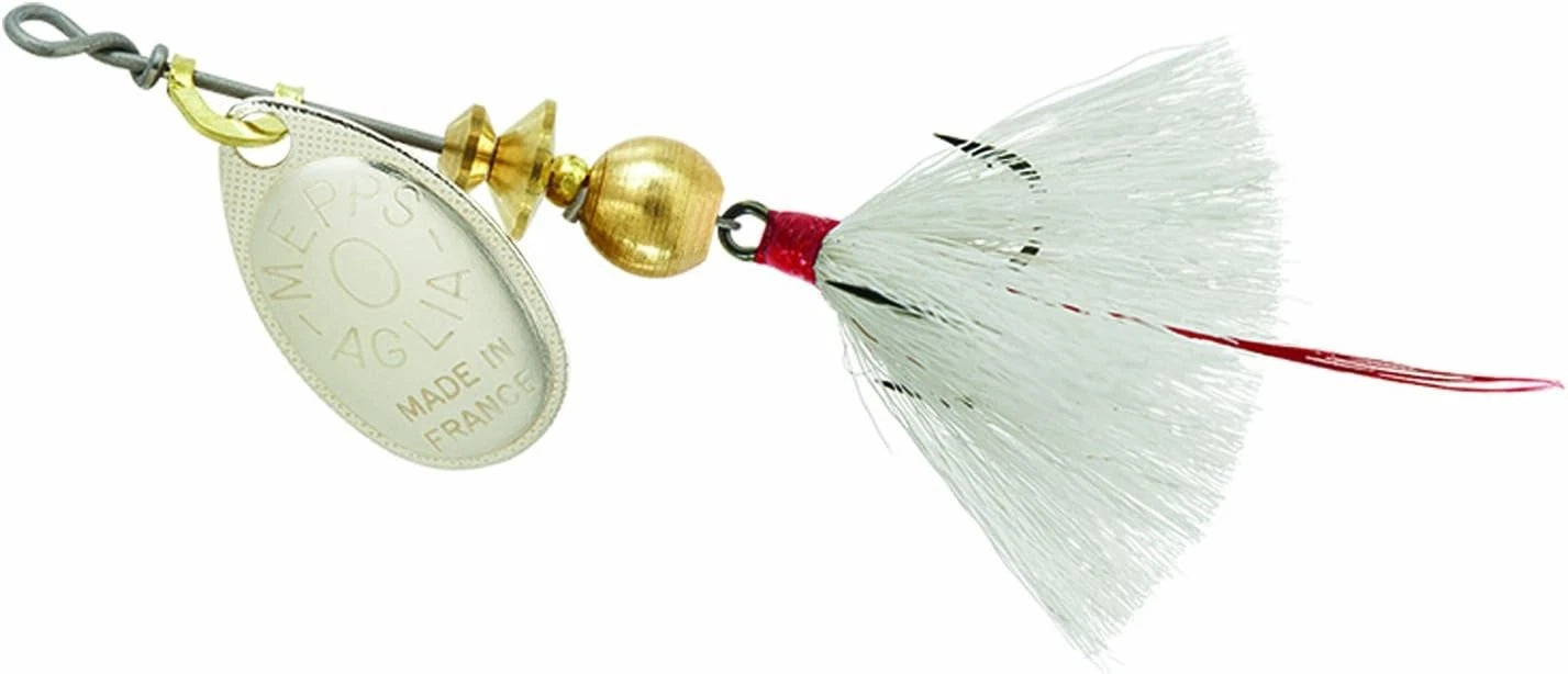 Mepps Dressed Treble 1/12 Ounce Size 0 Silver White - B0ST S-W