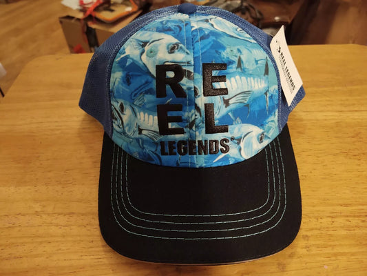 MEN'S HAT REEL LEGENDS BLUE/BLACK SNAPBAND O.S.F.M