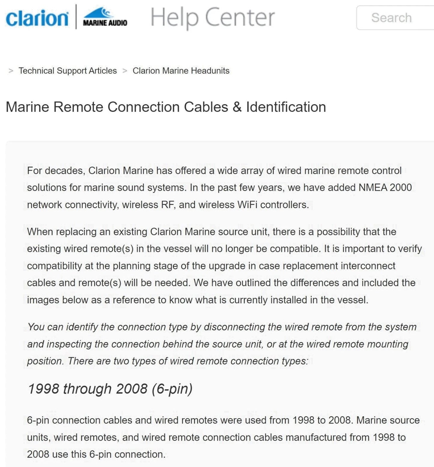 Clarion Marine Audio M101RXC-RET 24' Marine Remote Control Connection Cable