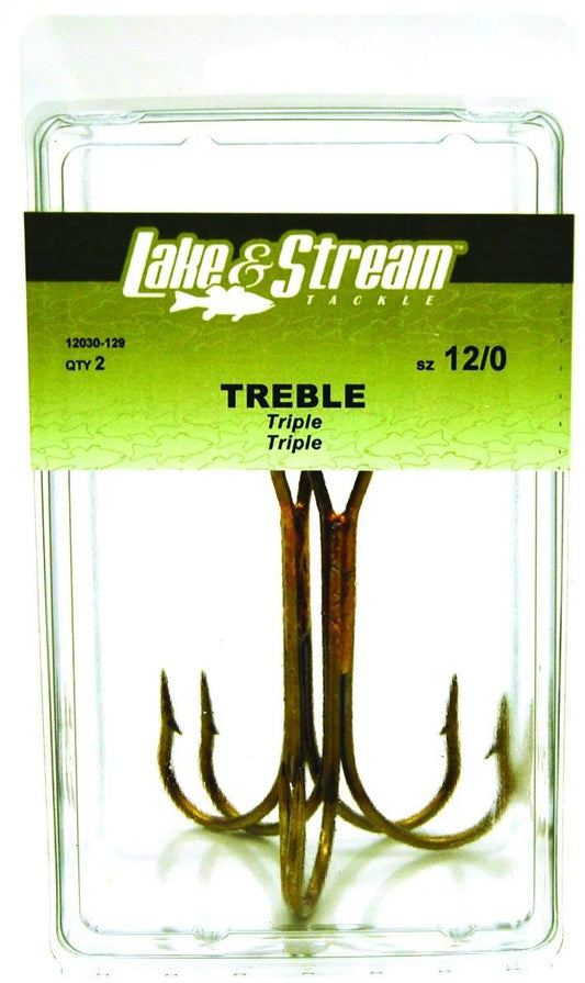 Eagle Claw Lake and Stream Treble Hook 12/0 2 Pack