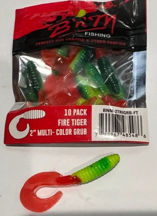 B'n'M Fishing Baits Curl Tail Grubs 10 Pack