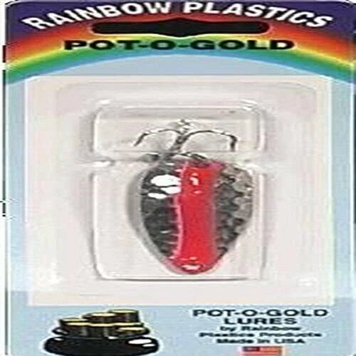 Rainbow R414-HNFS Pot O Gold Spoon 2 1/4" 1/2 oz Hammered Nickel/Flame Red Stripe