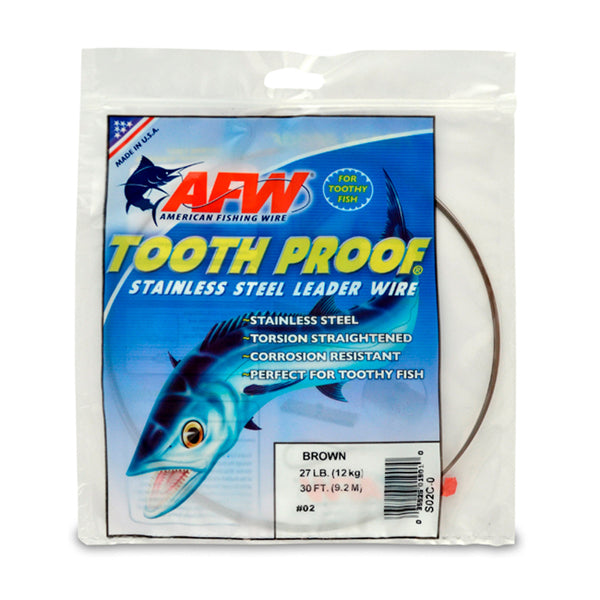 AFW Tooth Proof Stainless Steel Single Strand Leader Wire 1/4lb Camo