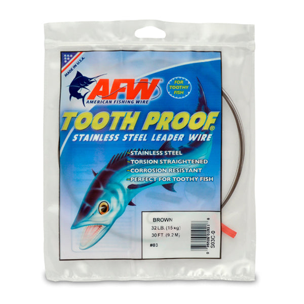 AFW Tooth Proof Stainless Steel Single Strand Leader Wire 1/4lb Camo