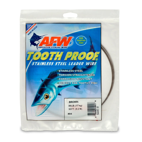 AFW Tooth Proof Stainless Steel Single Strand Leader Wire 30' Camo