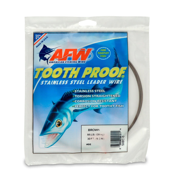 AFW Tooth Proof Stainless Steel Single Strand Leader Wire 1/4lb Camo