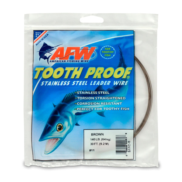 AFW Tooth Proof Stainless Steel Single Strand Leader Wire 30' Camo