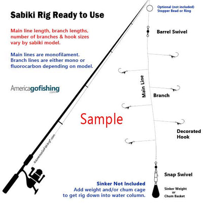 Hayabusa 6/0 Snapper Paternoster Rig, 2 Rigs per Pack