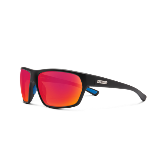 Suncloud Boone Matte Black/Polar Red Mirror Sunglasses