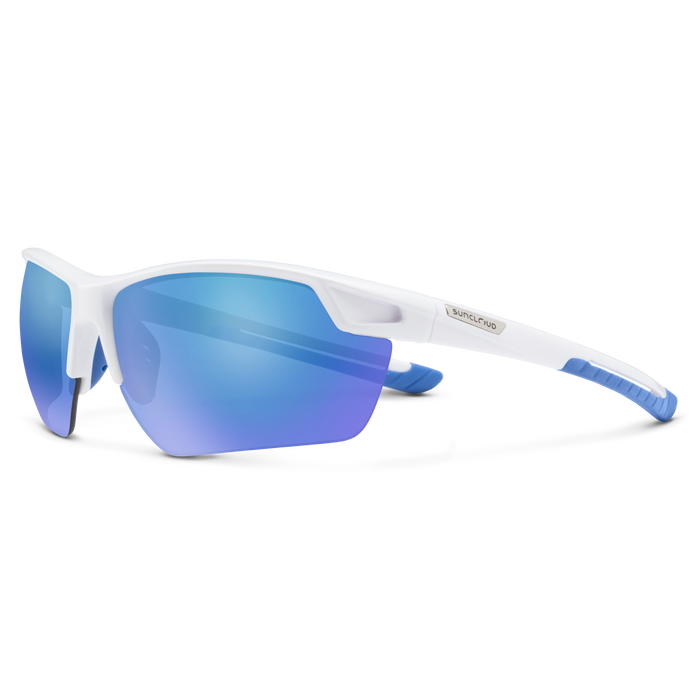 Suncloud Contender White/Polar Blue Mirror Sunglasses