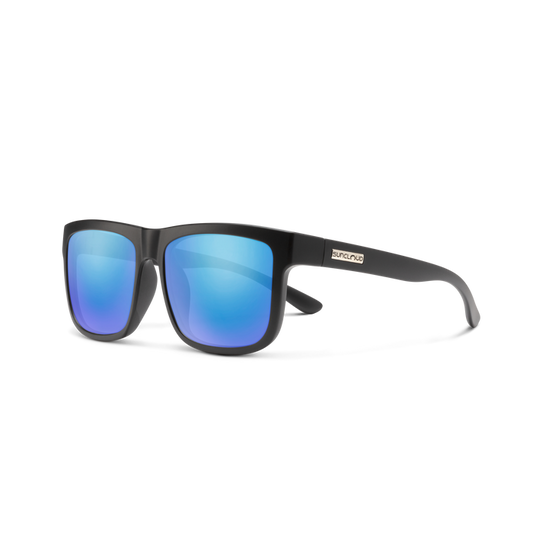 Suncloud Quiver Matte Black/Polar Blue Mirror Sunglasses