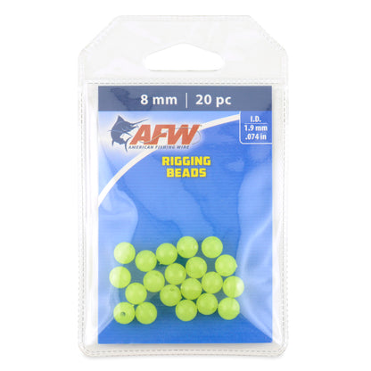 AFW Rigging Bead 8 mm Luminous Green 20 pc