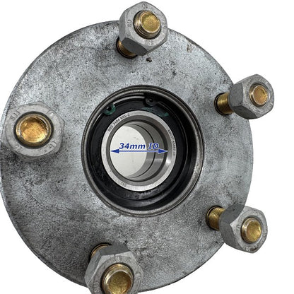 Knott Galvanized EZ-Loader Trailer 5 Lug Wheel Hub Kit Sealed Bearings. 250-033290