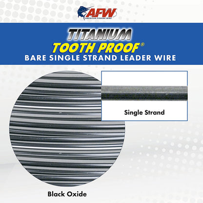 American Fishing Wire 15FT Titanium Tooth Proof Single Strand Leader Wire AFW