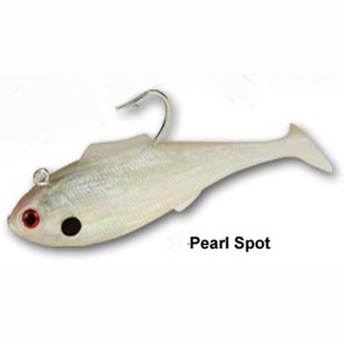 Tsunami Holographic Heavy Swim Shad 6.5" 2 pack Pearl Spot SS65D-2-31