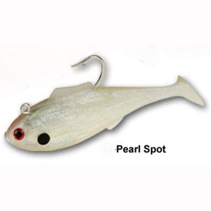 Tsunami Holographic Heavy Swim Shad 6.5" 2 pack Pearl Spot SS65D-2-31