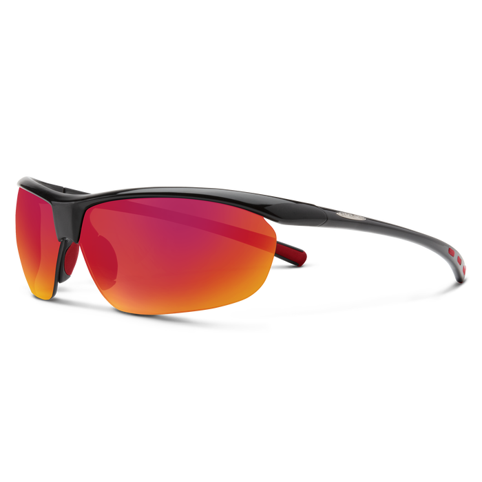 Suncloud Zephyr Black/ Polarized red Mirror