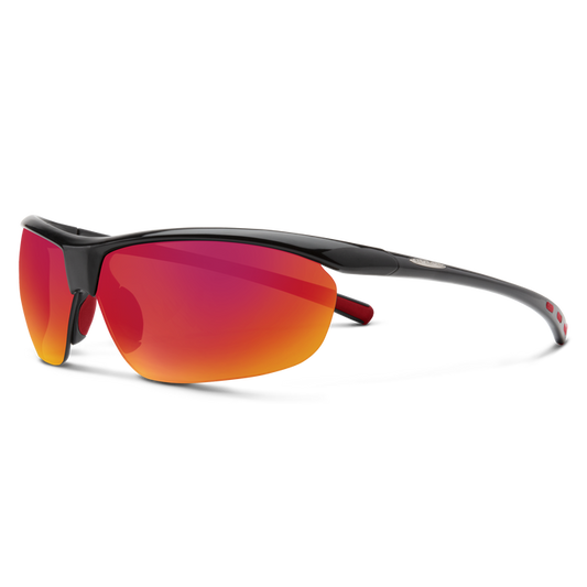 Suncloud Zephyr Black/ Polarized red Mirror