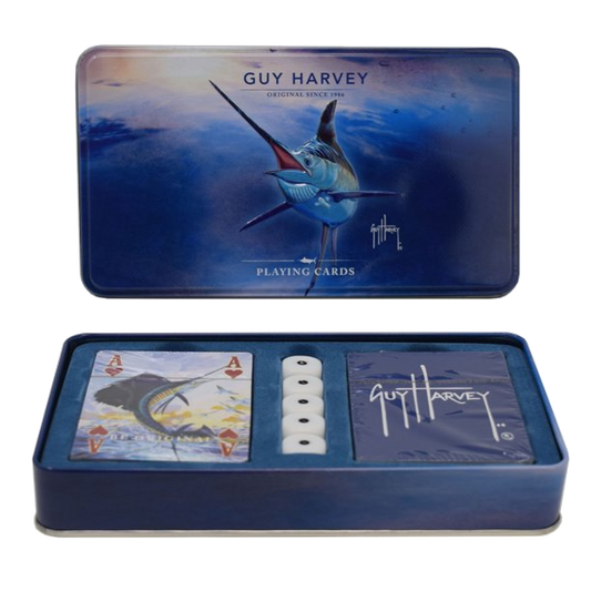Guy Harvey Playing Cards and Dice Set with Collectible Tin