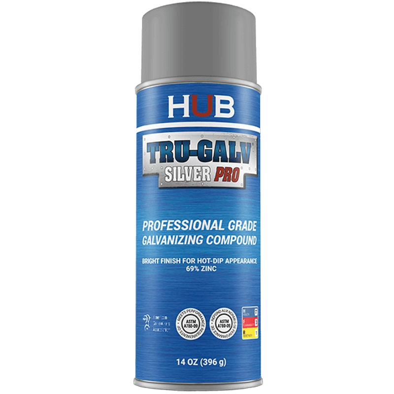 HUB Tru-Galv Silver Pro Galvanized Paint 14 Ounce
